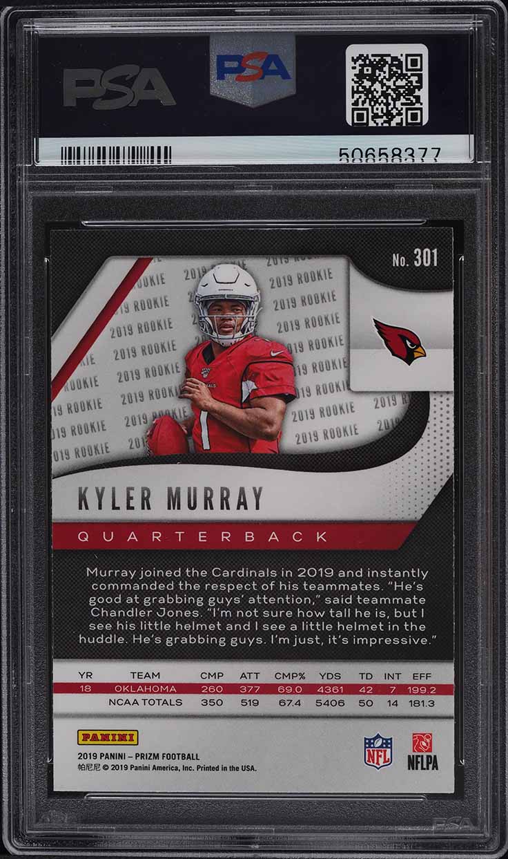 2019 Panini Prizm Kyler Murray ROOKIE RC #301 PSA 9 MINT