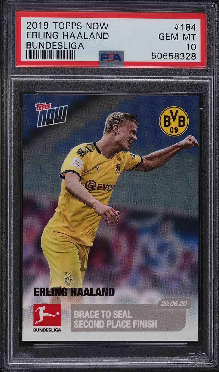 2019 Topps Now Bundesliga Erling Haaland ROOKIE #184 PSA 10 GEM