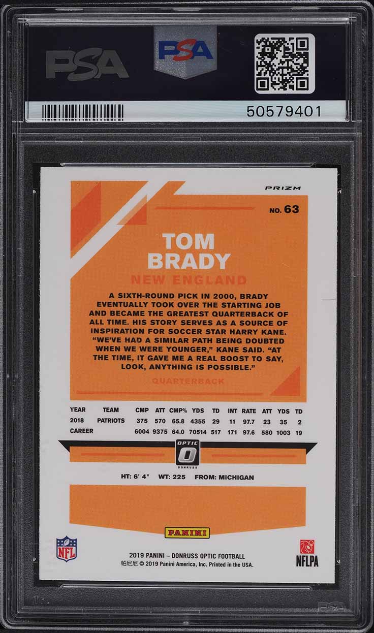 2019 Donruss Optic Holo Tom Brady #63 PSA 9 MINT