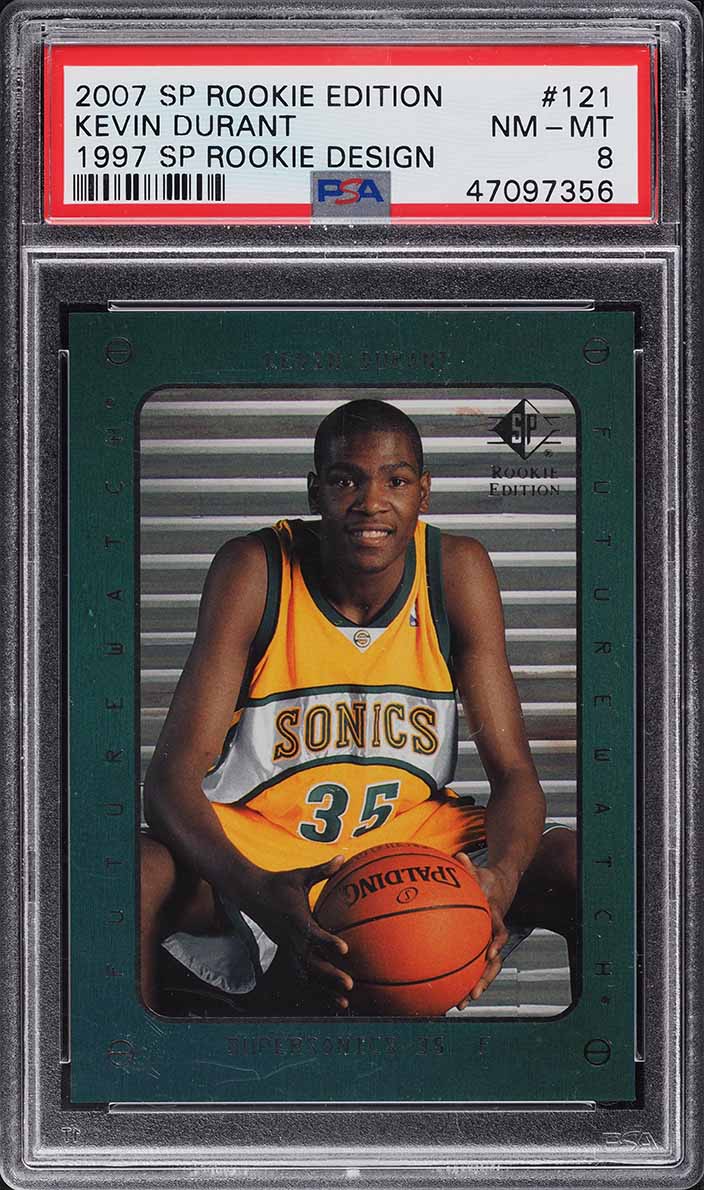 2007 SP Rookie Edition Future Watch Kevin Durant ROOKIE #121 PSA 8 NM-MT