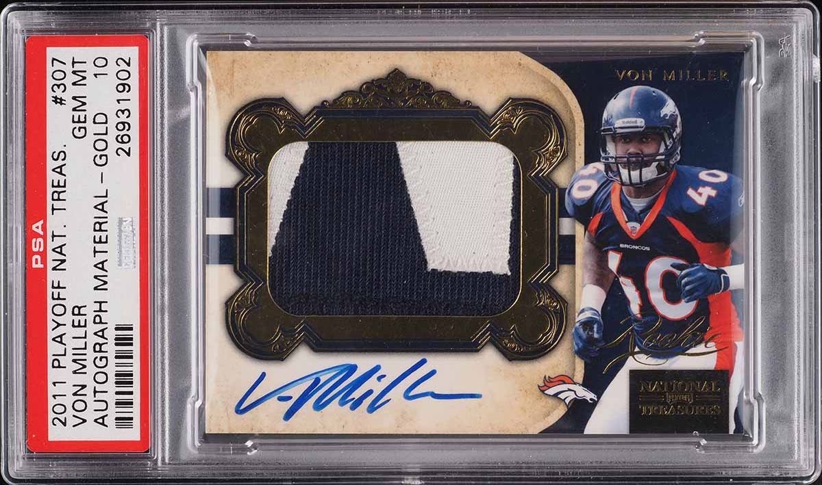 2011 National Treasures Gold Von Miller ROOKIE PATCH AUTO /49 #307 PSA 10 GEM