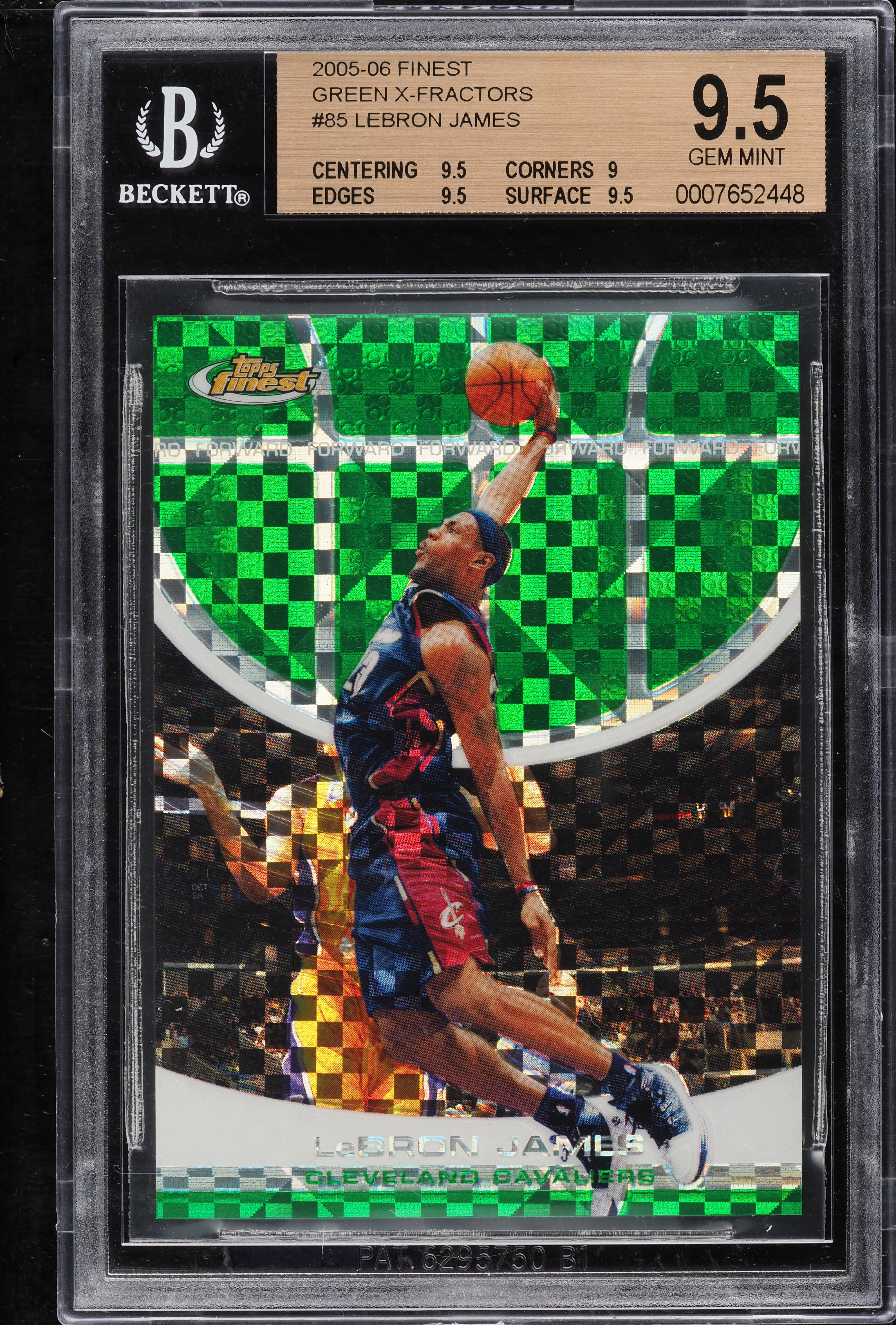 2005 Finest Green Xfractor LeBron James /69 #85 BGS 9.5 GEM MINT 