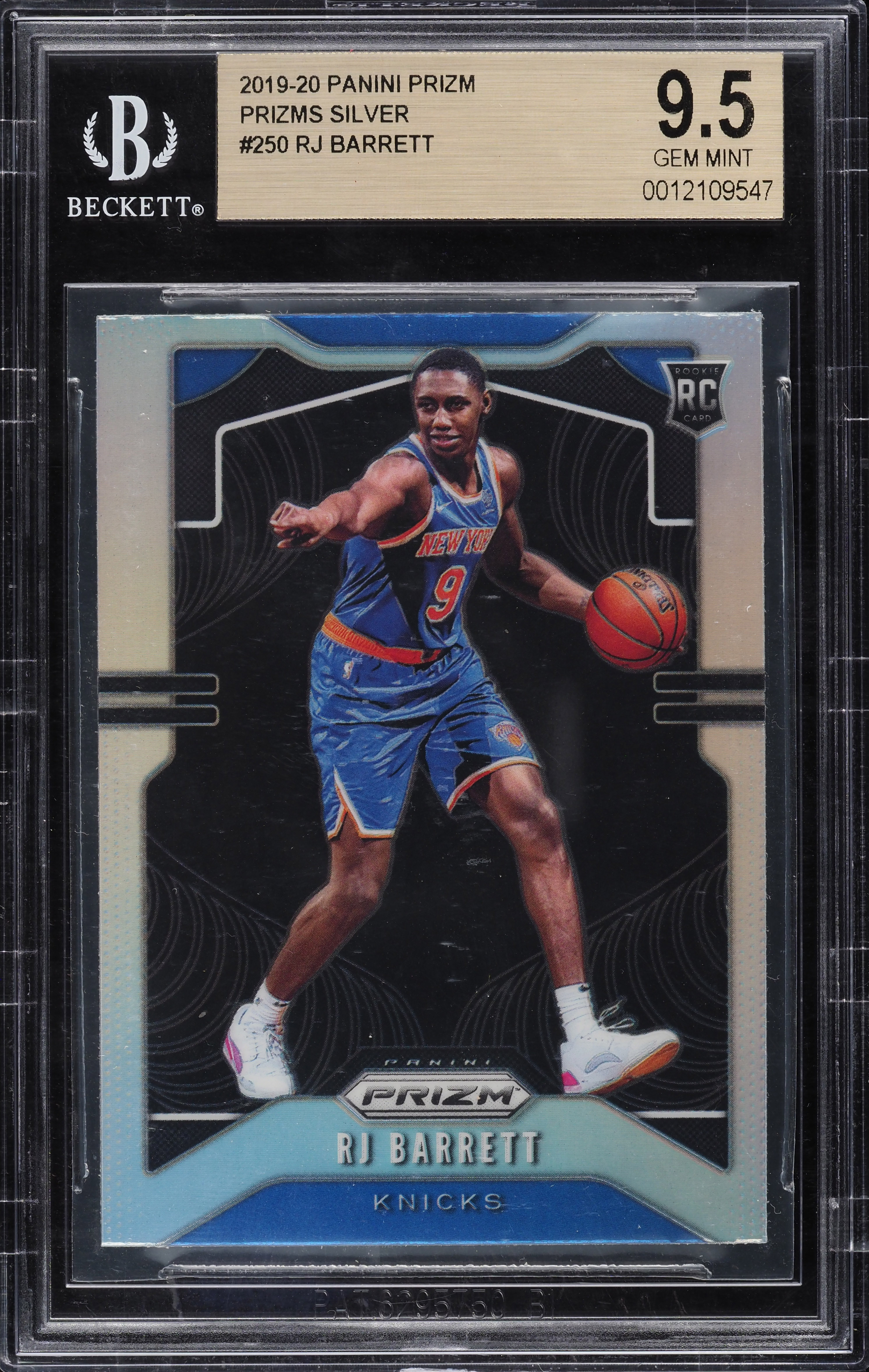 2019 Panini Prizm Silver Prizms RJ Barrett ROOKIE #250 BGS 9.5 GEM