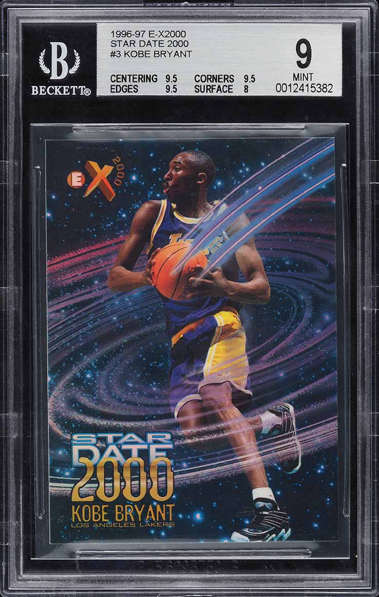 1996 Skybox E-X2000 Star Date 2000 Kobe Bryant ROOKIE #3 BGS 9