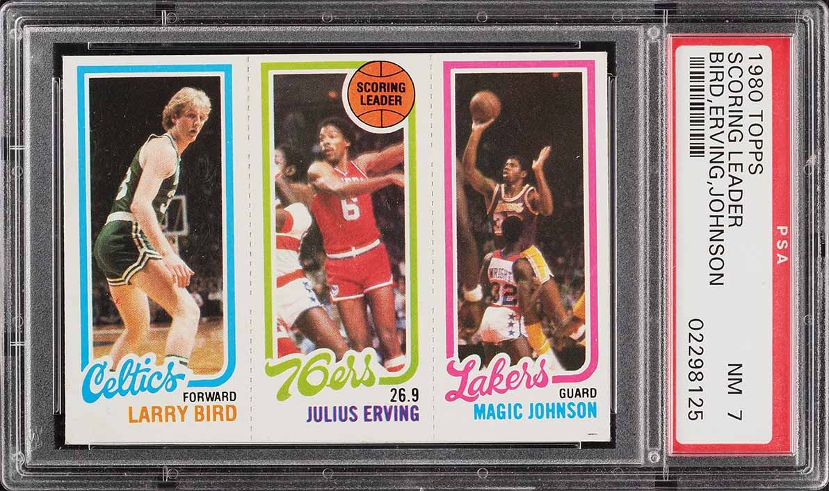 1980 Topps Basketball Larry Bird Julius Erving Magic Johnson ROOKIE PSA 7 NRMT