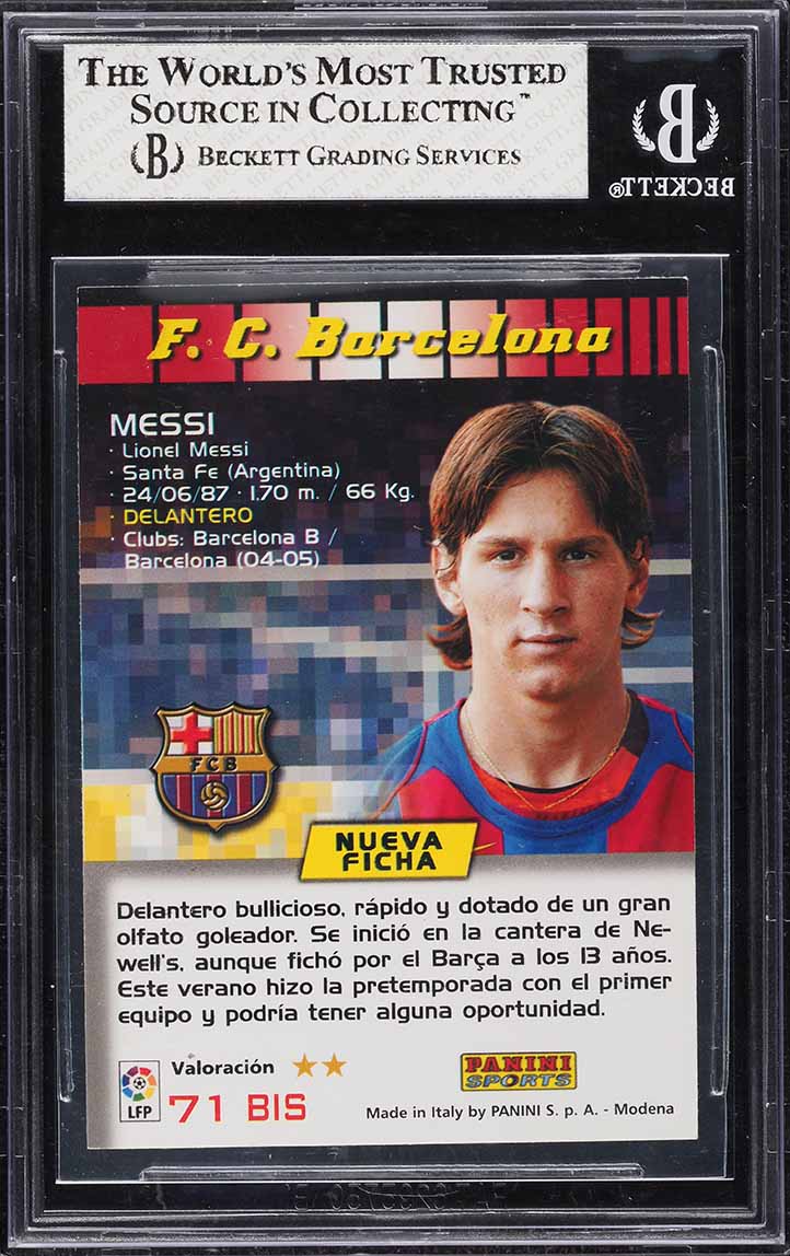 2004 Panini Sports Mega Cracks La Liga Lionel Messi ROOKIE #71 BGS 8 NM-MT