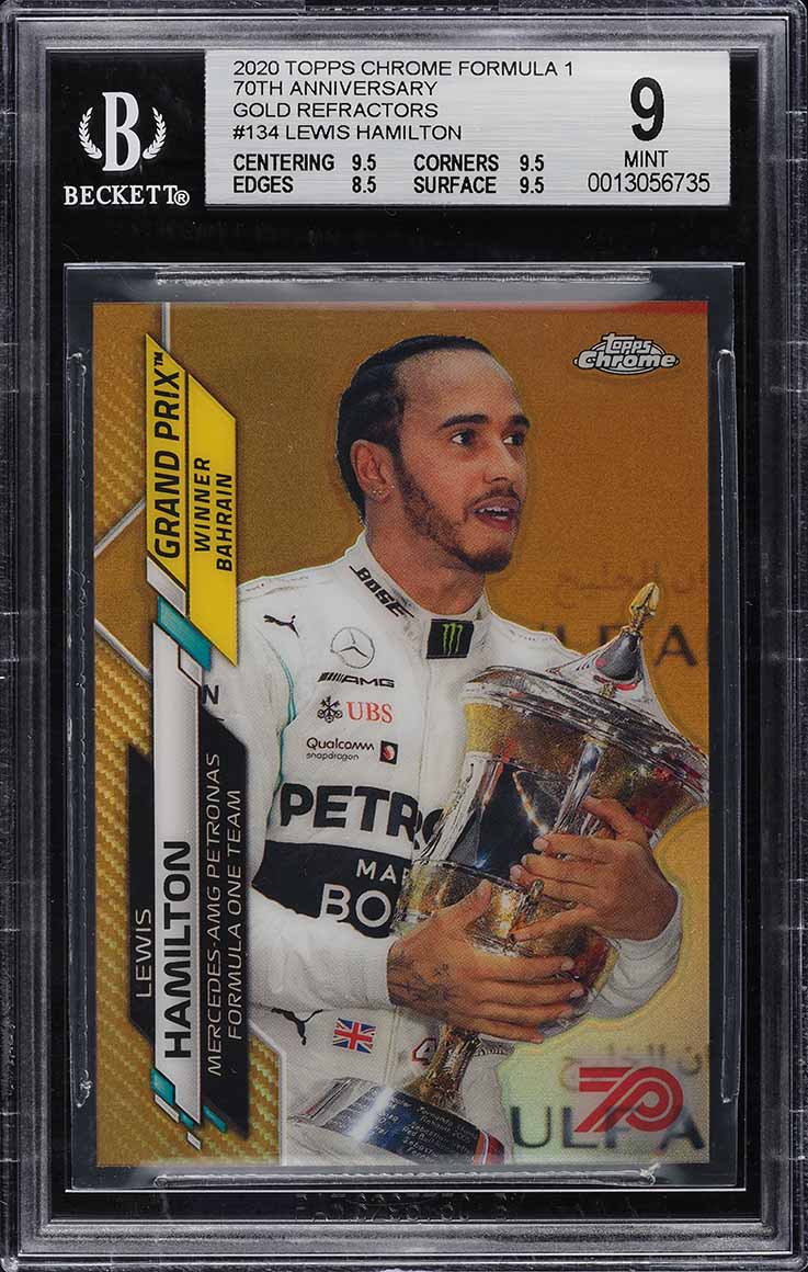 2020 Topps Chrome Formula 1 70th Anniversary Gold Refractor Lewis