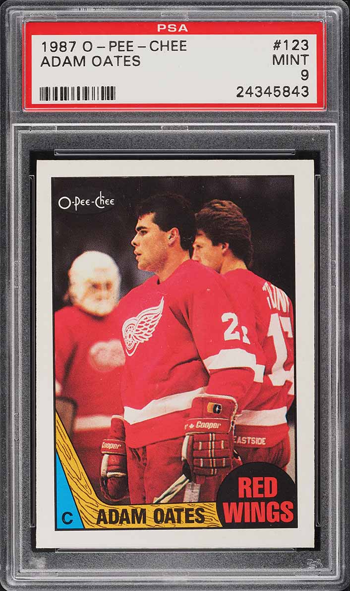 1987 O-Pee-Chee Hockey Adam Oates ROOKIE #123 PSA 9 MINT