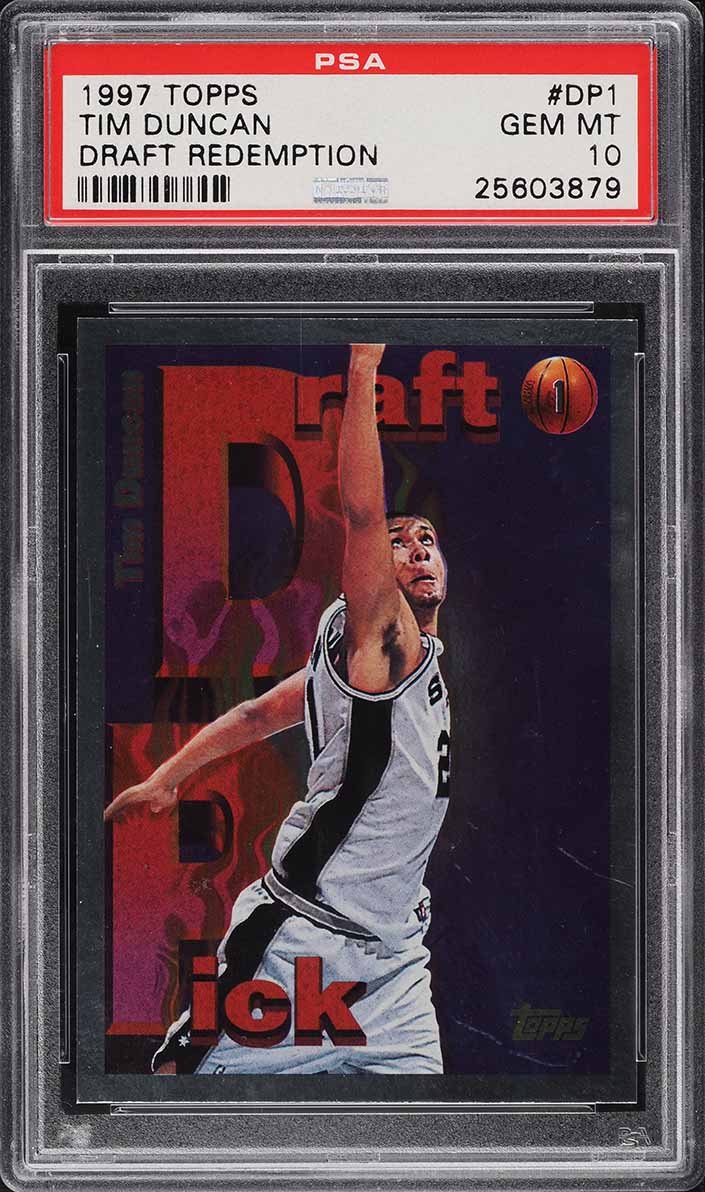 1997 Topps Draft Redemption Tim Duncan ROOKIE #DP1 PSA 10 GEM MINT