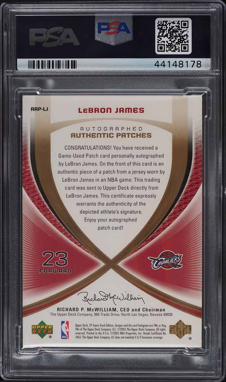 2004 SP Game Used Authentic  LeBron James PATCH AUTO /25 #AAPLJ PSA 9 MINT