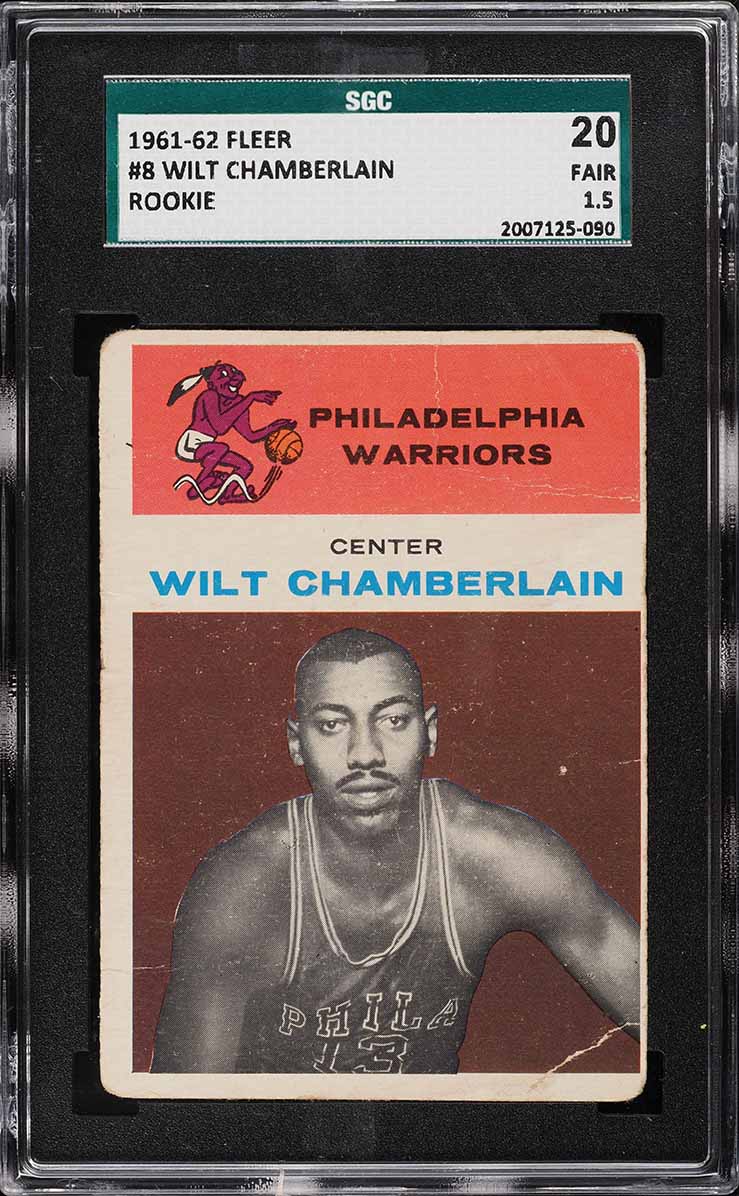 1961 Fleer Basketball Wilt Chamberlain ROOKIE #8 SGC 1.5 FR
