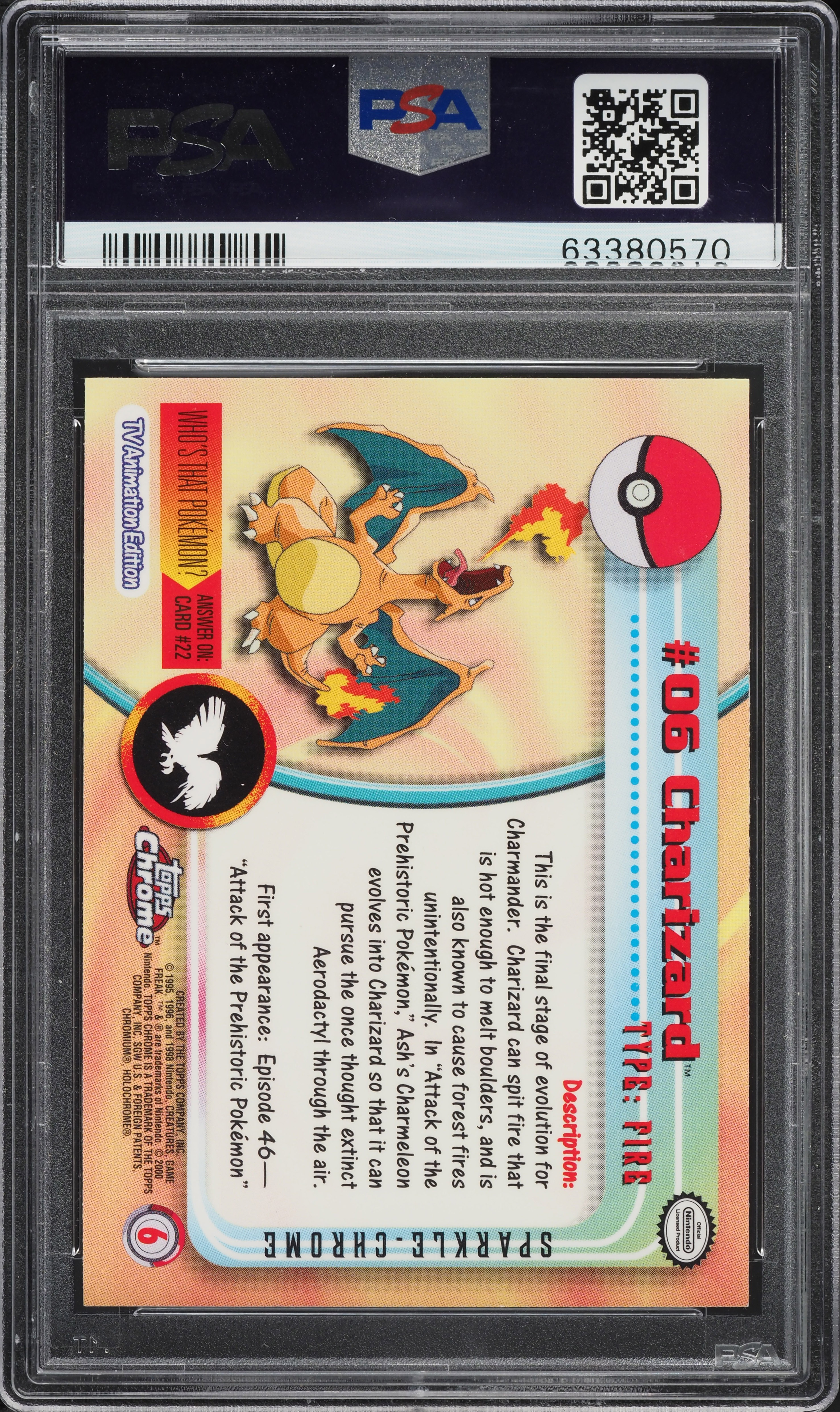 2000 Pokemon Topps Chrome Series 1 Sparkle Charizard #6 PSA 10 GEM