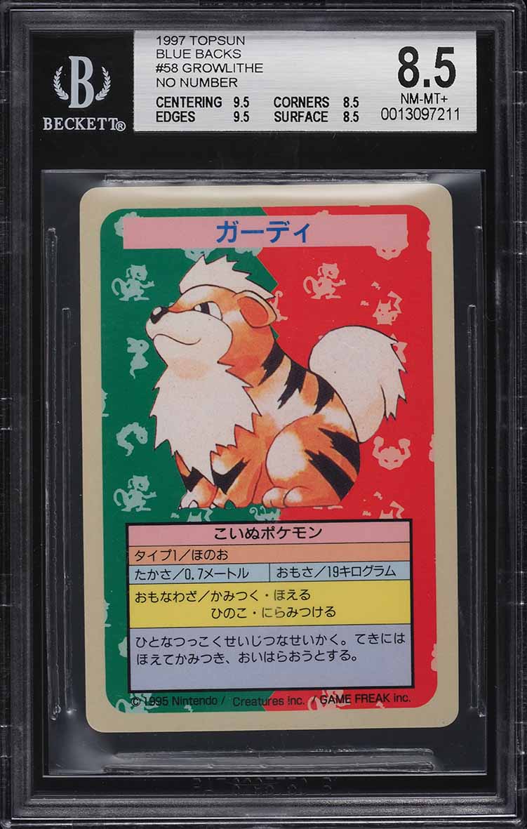 1995 Pokemon Japanese Topsun Blue Back No Number Charizard BGS 9.5