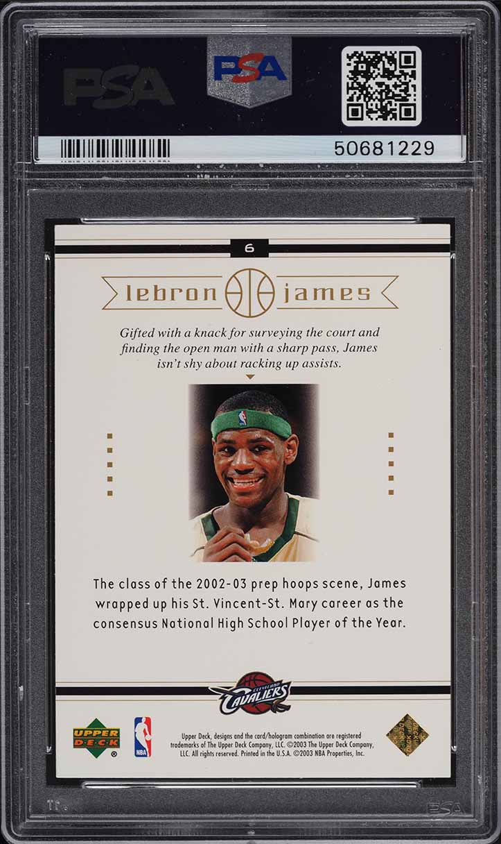 2003 Upper Deck Lebron James Box Set Lebron James ROOKIE RC #6 PSA 10 GEM MINT