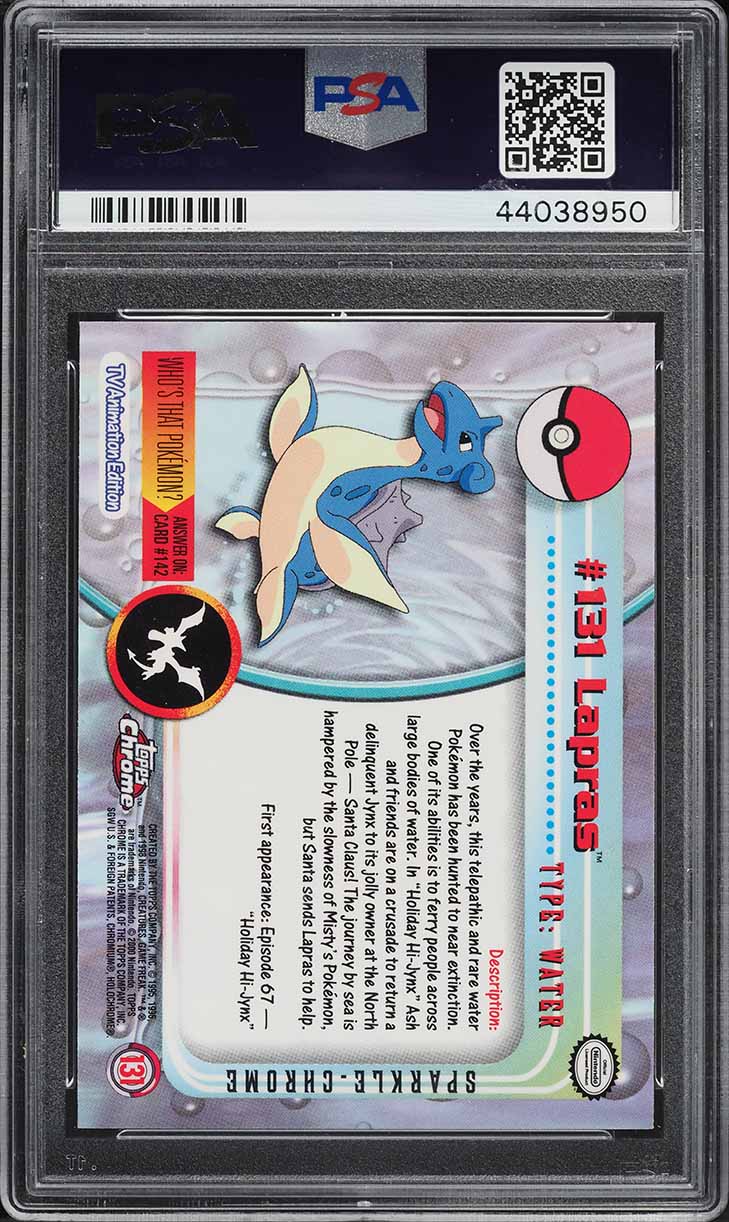2000 Pokemon Topps Chrome Series 2 Sparkle Lapras #131 PSA 10 GEM