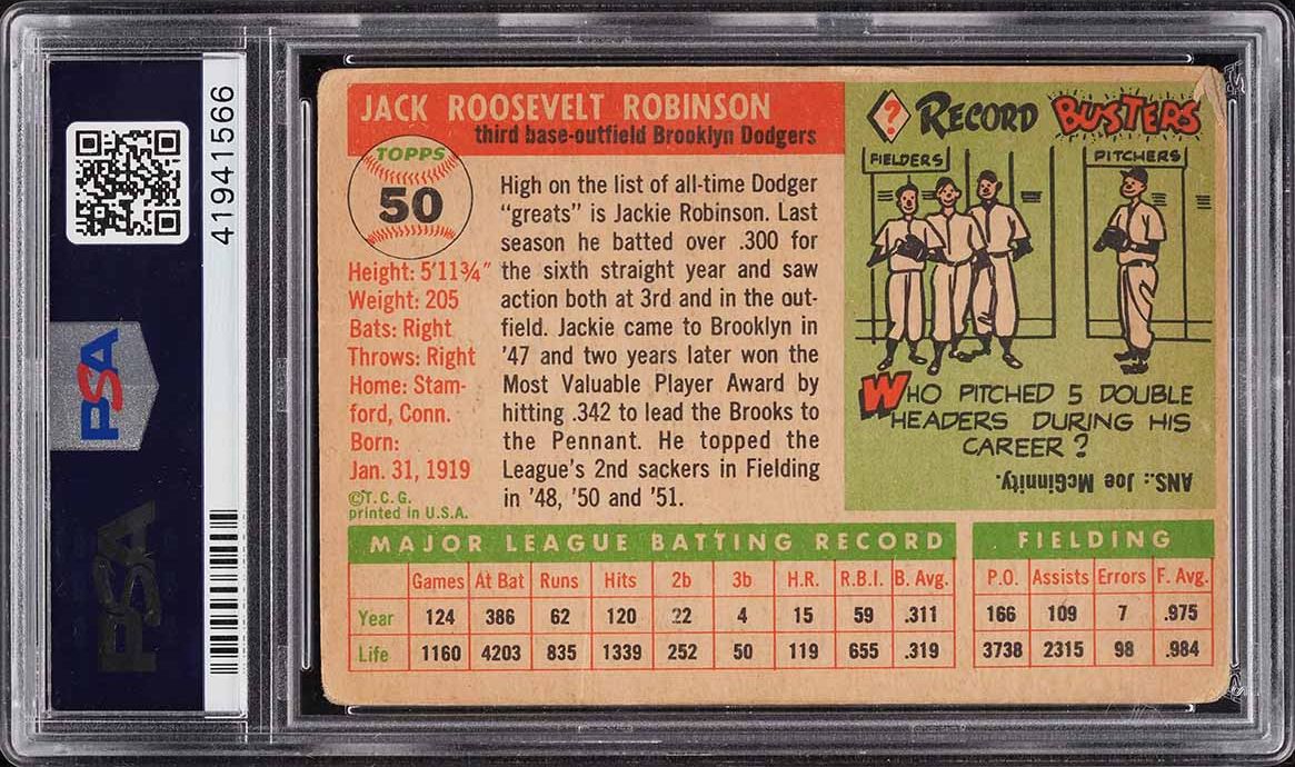 1955 Topps Jackie Robinson #50 PSA 1 PR