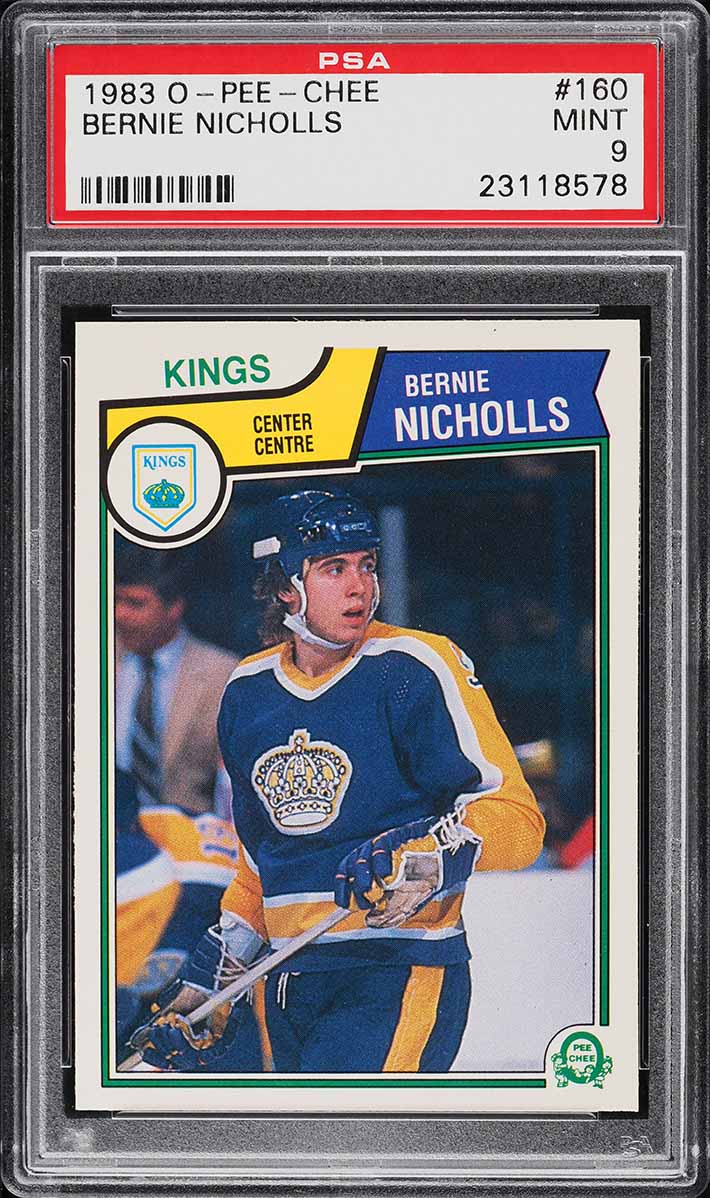 1983 O-Pee-Chee Hockey Bernie Nicholls ROOKIE #160 PSA 9 MINT