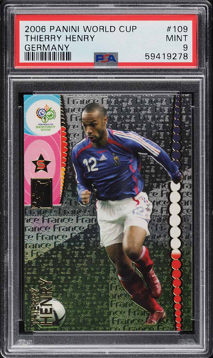 Carte Panini FIFA World Cup 2010 #109 Thierry Henry - Notée PSA 9 - Soccer Collection