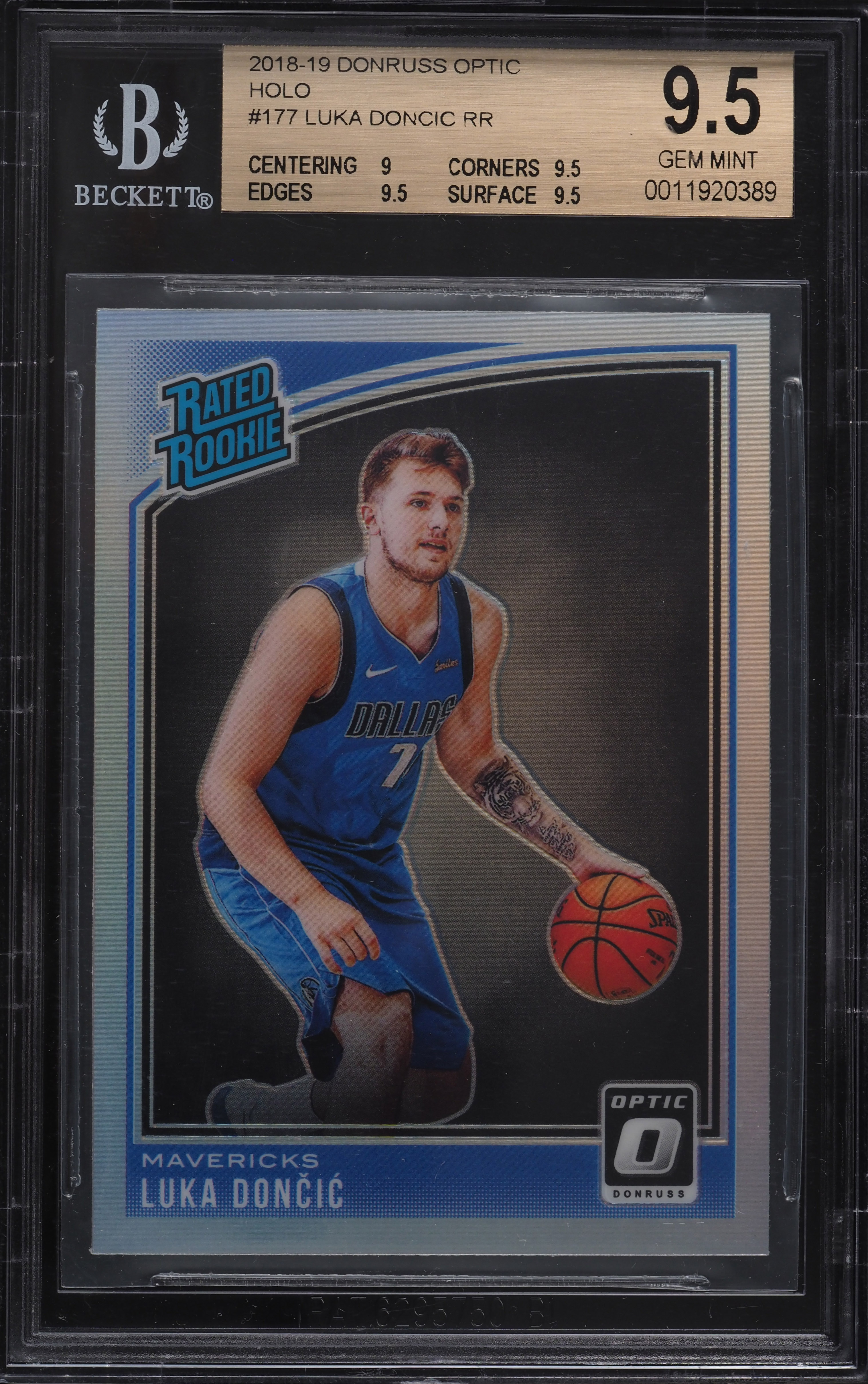 2018 Donruss Optic Holo Luka Doncic ROOKIE RC #177 BGS 9.5 GEM 