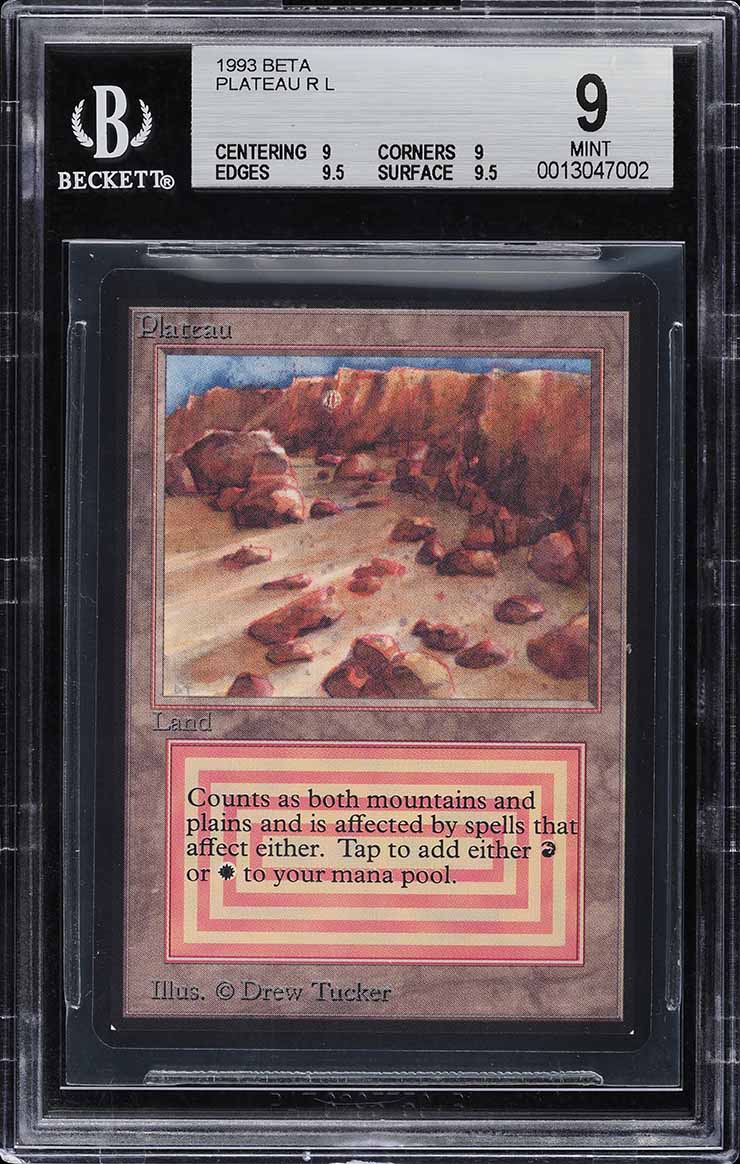 1993 Magic The Gathering MTG Beta Dual Land Plateau R L BGS 9 MINT