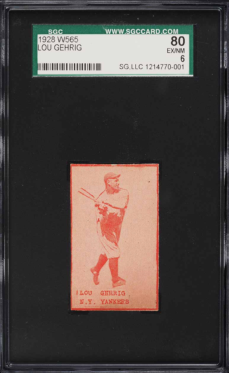 1928 W565 Strip Card Lou Gehrig SGC 6 EXMT