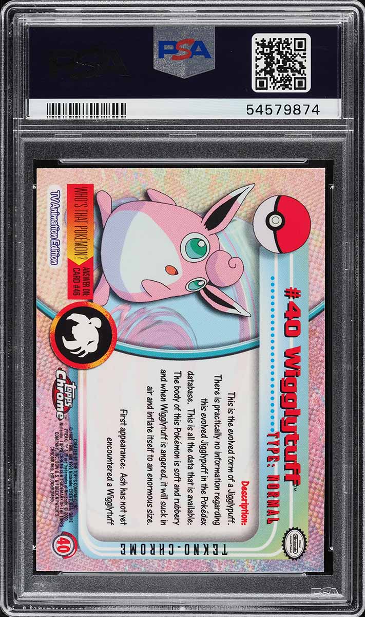 2000 Pokemon Topps Chrome Series 1 Tekno Wigglytuff #40 PSA 9 MINT