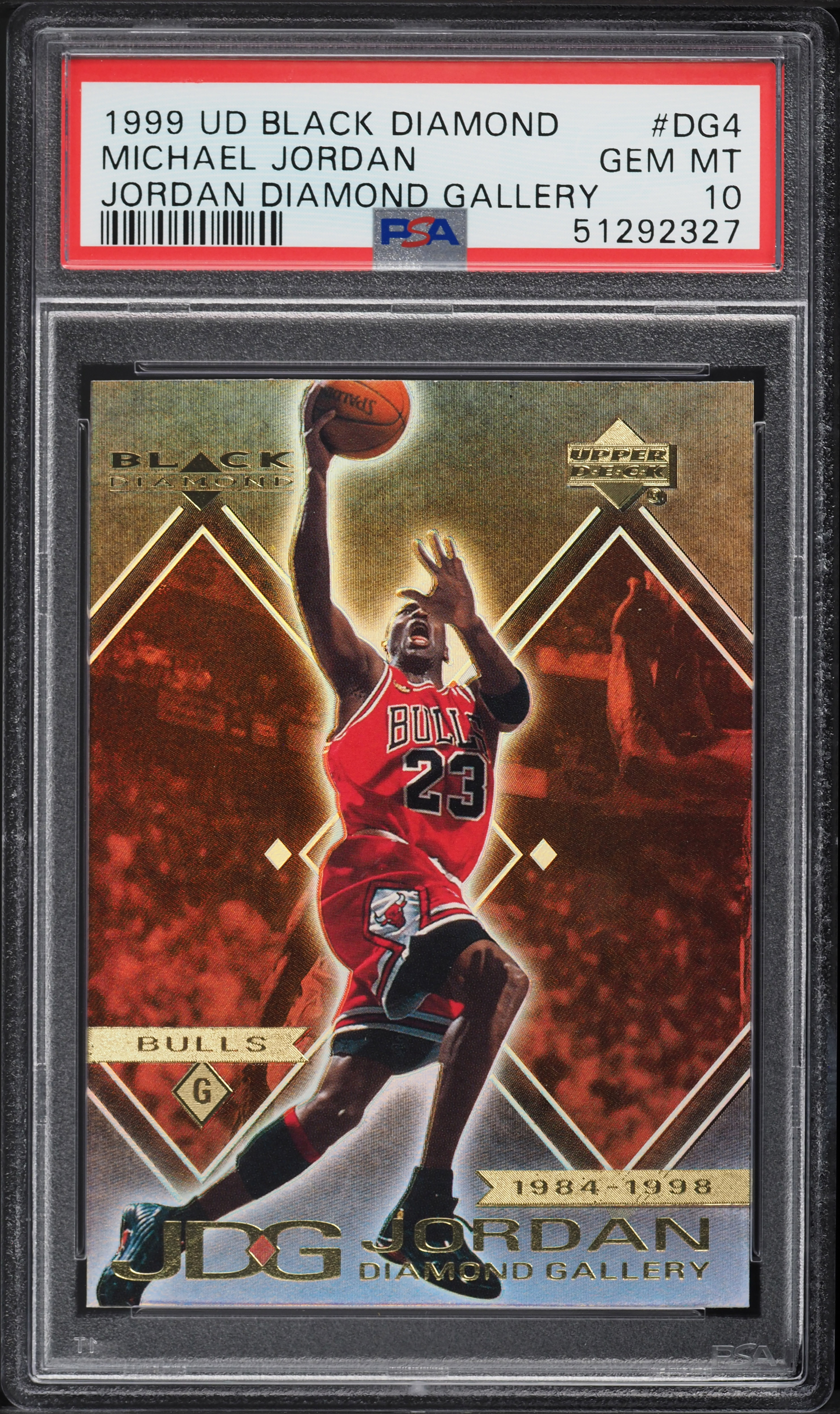 1999 Upper Deck Black Diamond Gallery Michael Jordan #DG4 PSA 10 