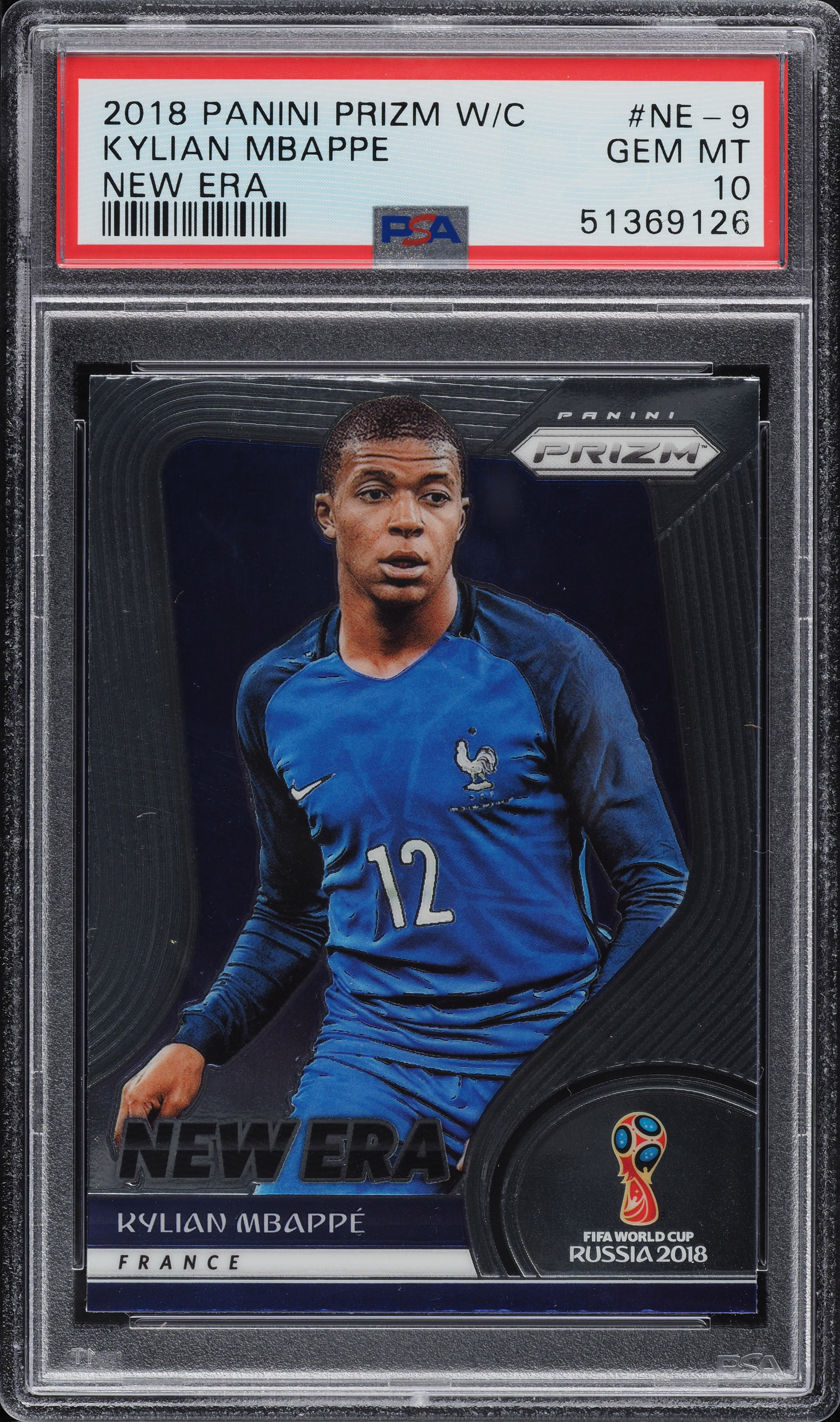 2018 Panini Prizm World Cup New Era Kylian Mbappe ROOKIE #NE-9 PSA