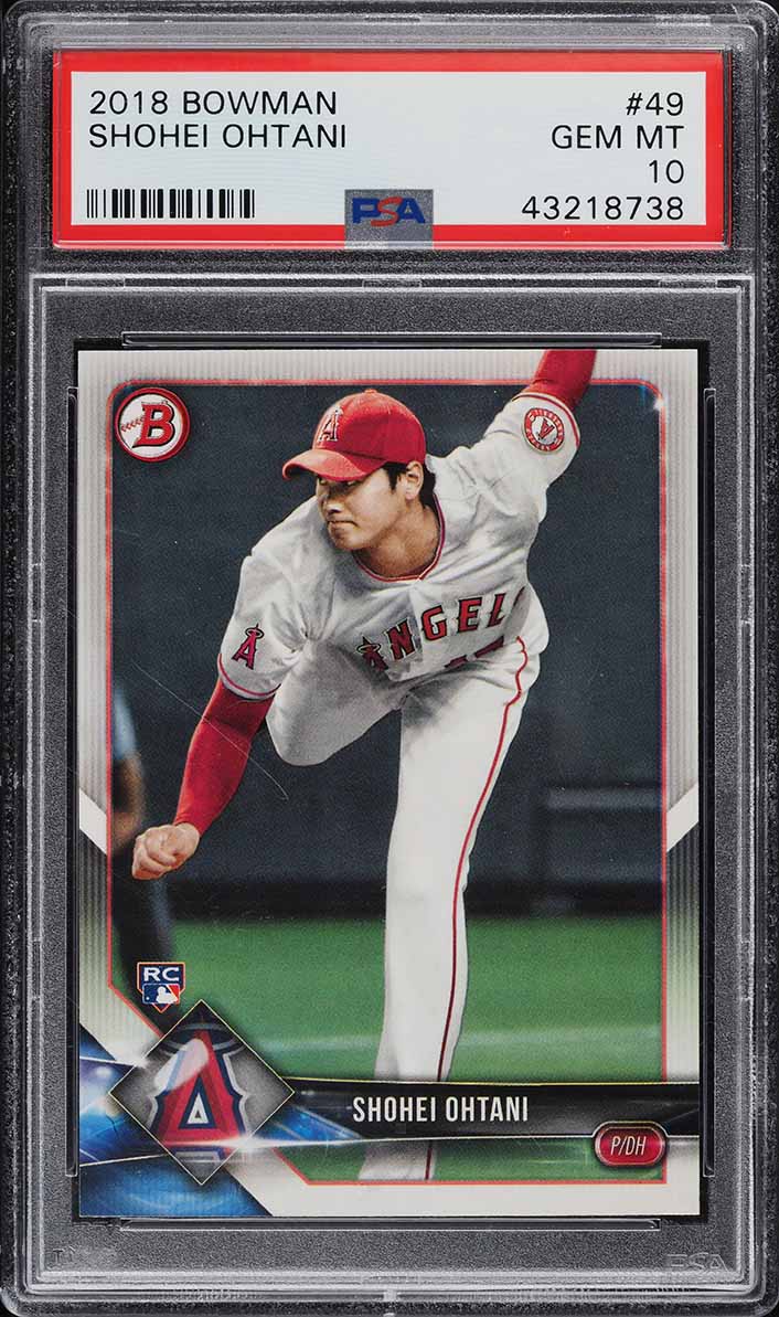 2018 Bowman Shohei Ohtani ROOKIE RC #49 PSA 10 GEM MINT on