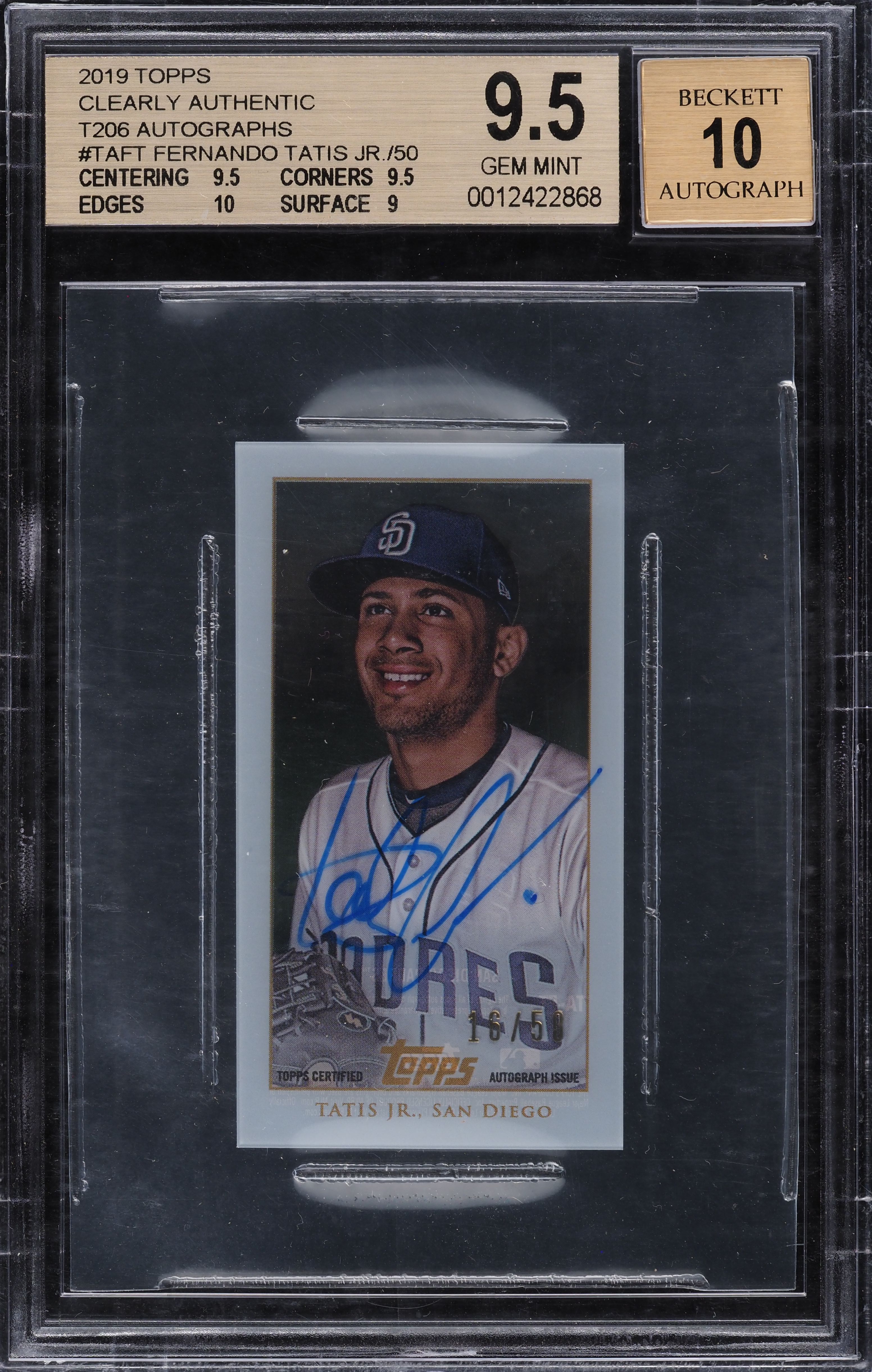 2019 Topps Clearly Authentic T206 Fernando Tatis Jr. ROOKIE RC