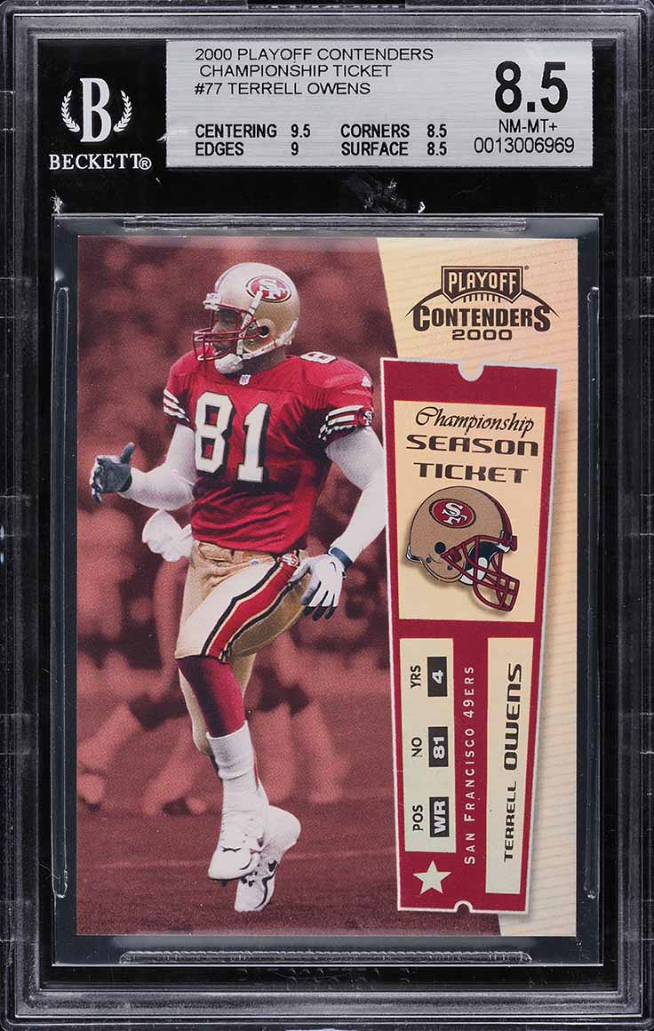 2000 Playoff Contenders Championship Ticket Terrell Owens /100 #77 BGS 8.5 NM-MT