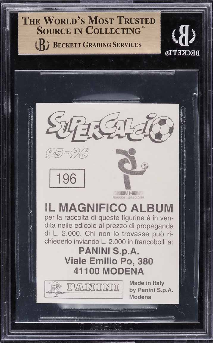 1995 Panini Supercalcio Stickers Soccer Ronaldo ROOKIE #196 BGS 9.5 GEM MINT