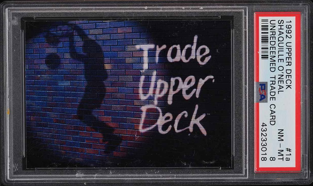 1992 Upper Deck Unredeemed Trade Card Shaquille O'Neal ROOKIE #1a PSA 8 NM-MT
