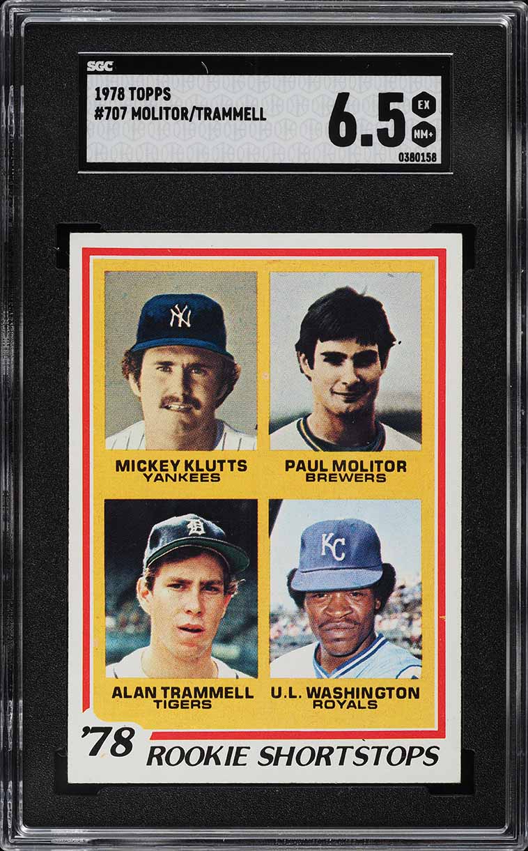 1978 Topps Paul Molitor & Alan Trammell ROOKIE #707 SGC 6.5 EXMT+
