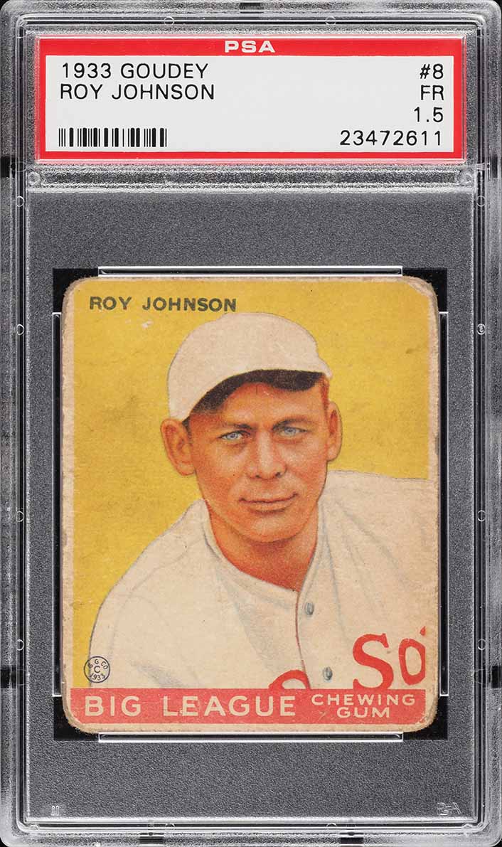 1933 Goudey Roy Johnson #8 PSA 1.5 FR