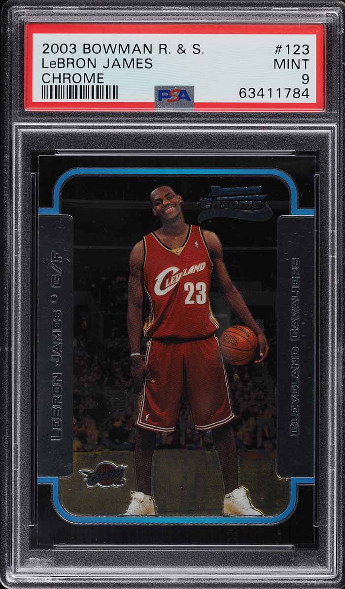 2003 Bowman Rookies and Stars LeBron James Chrome Base #123 PSA 9