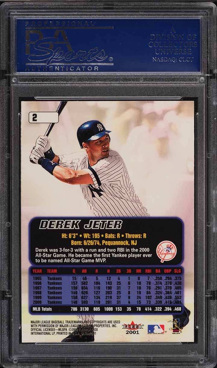 2001 Ultra Derek Jeter #2 PSA 10 GEM MINT