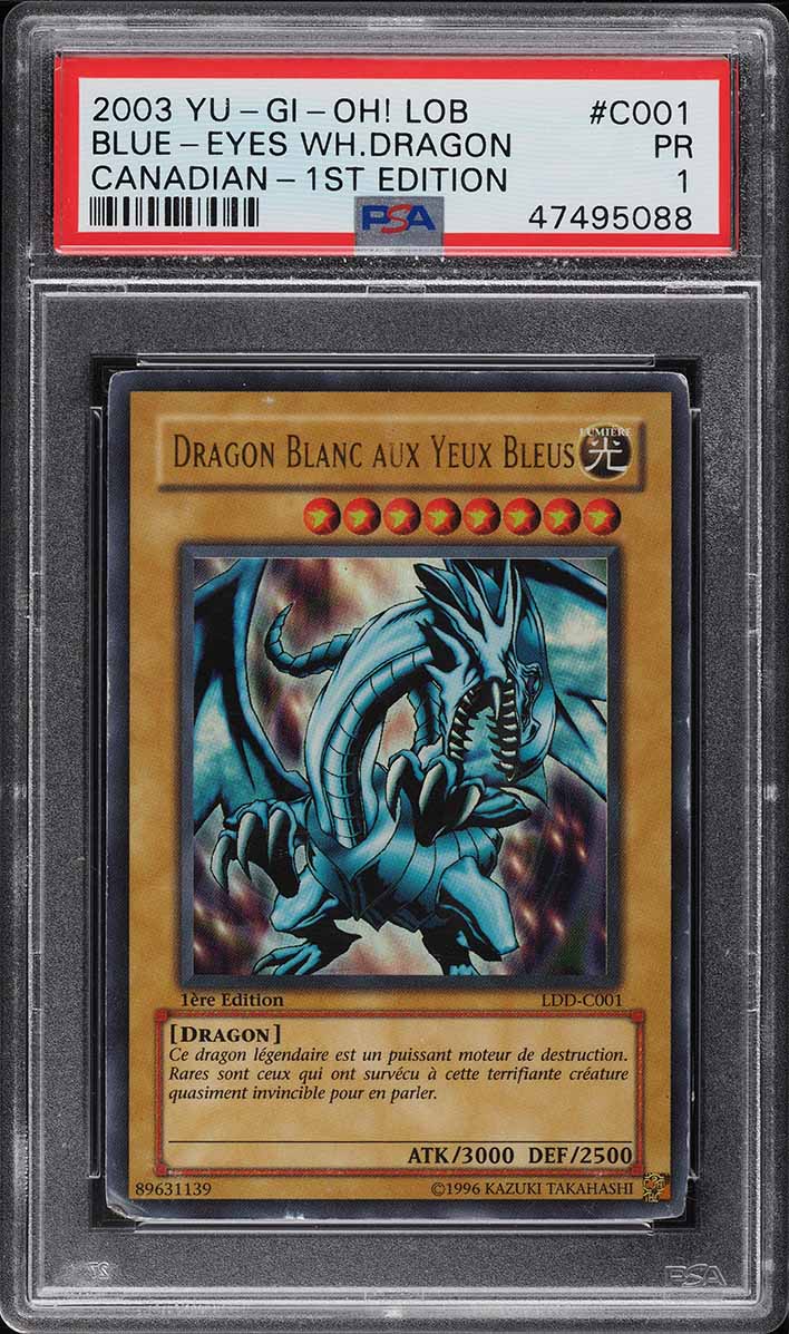 2003 Yu-Gi-Oh! Canadian French LOB Blue-Eyes White Dragon #LDD-C001 PSA 9  MINT on Fanatics Collect