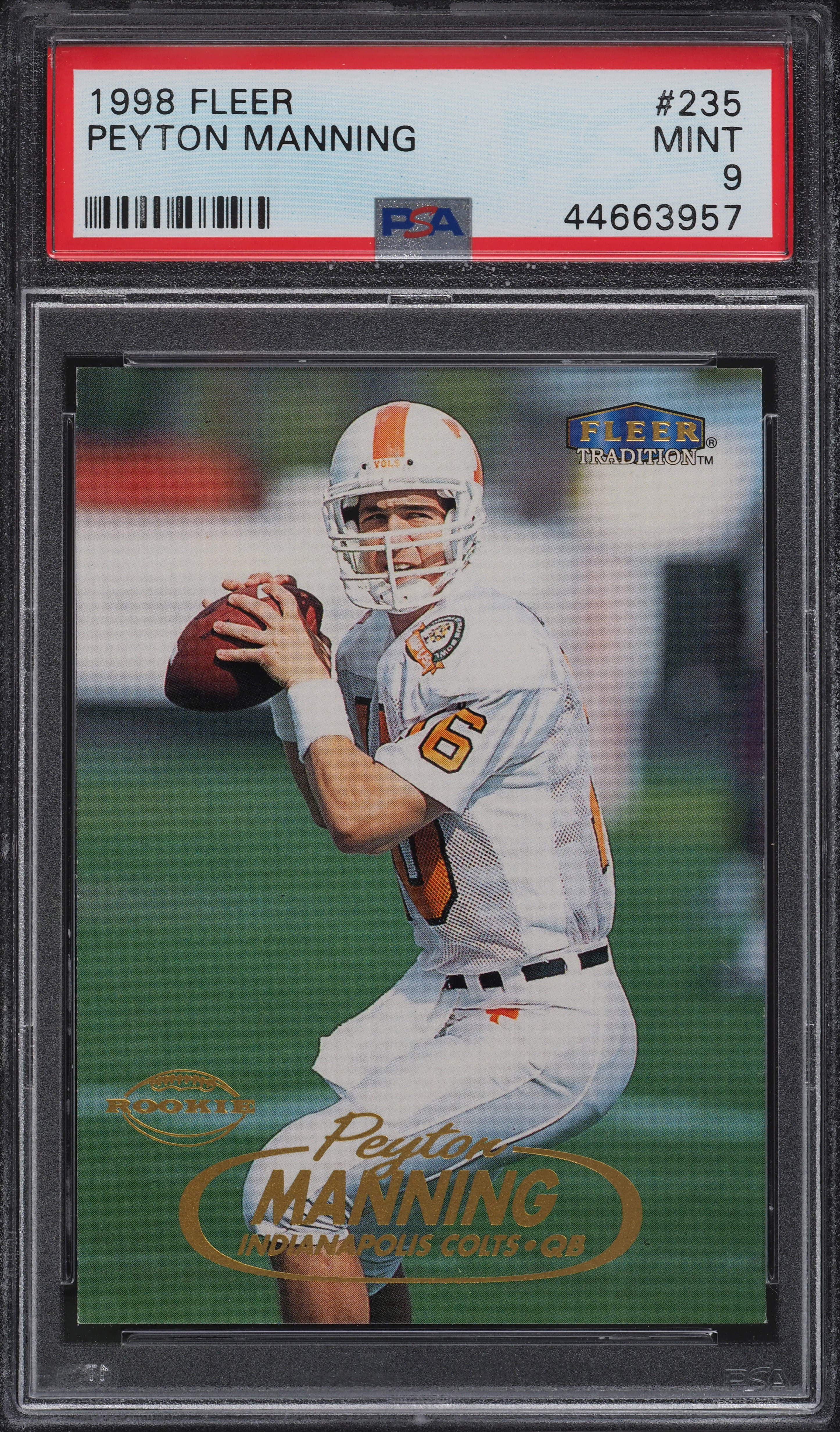 1998 Fleer Football Peyton Manning ROOKIE #235 PSA 9 MINT on