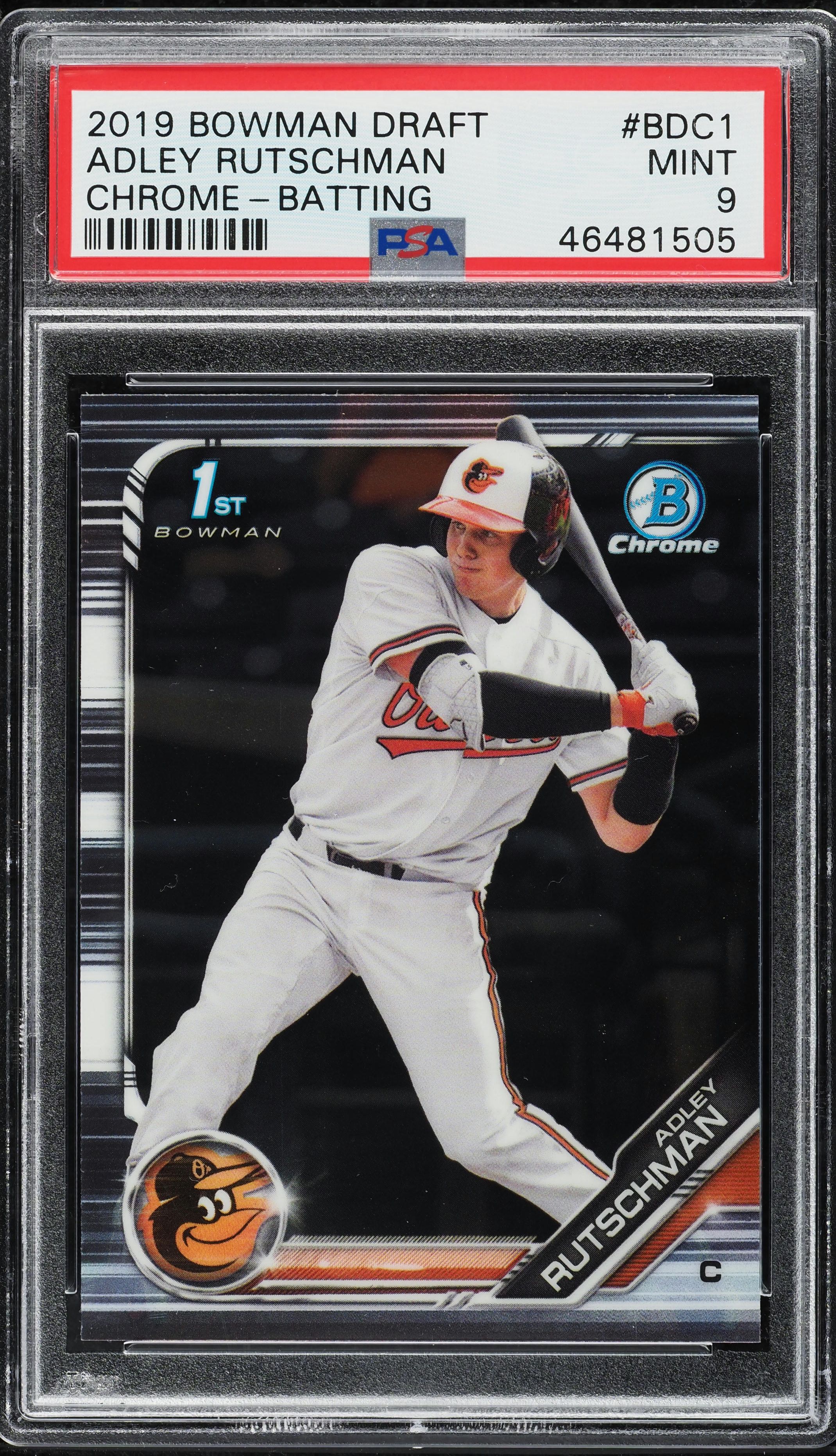2019 Bowman Chrome Draft Batting Adley Rutschman ROOKIE #BDC1 PSA 9 MINT