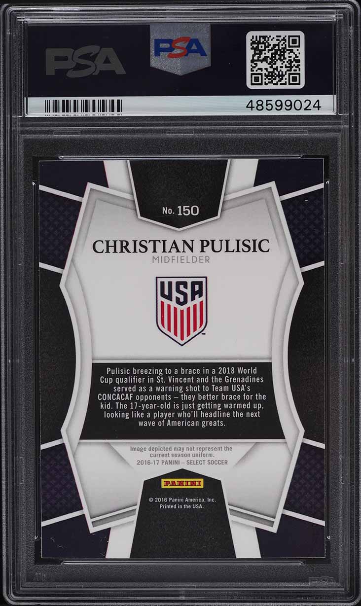 2016 Select Soccer Christian Pulisic ROOKIE RC #150 PSA 9 MINT on