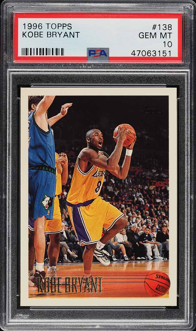 1996 Topps Basketball Kobe Bryant ROOKIE #138 PSA 10 GEM MINT