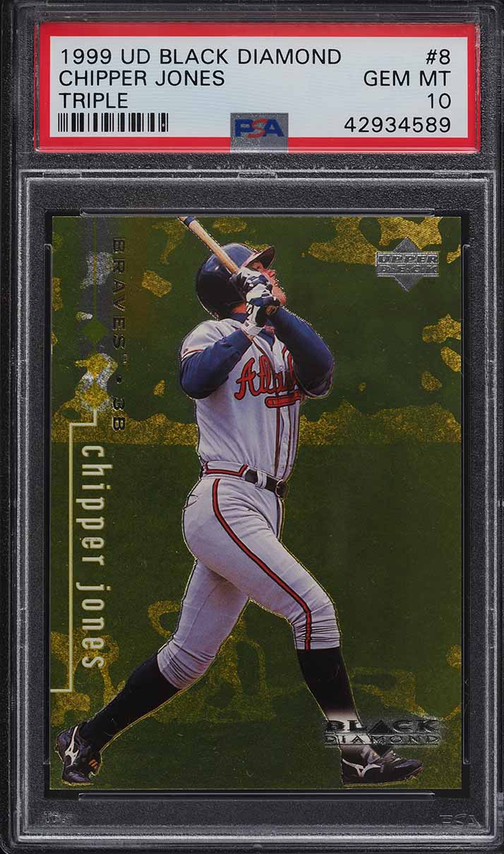 1999 Upper Deck Black Diamond Triple Chipper Jones /1500 #8 PSA 10 