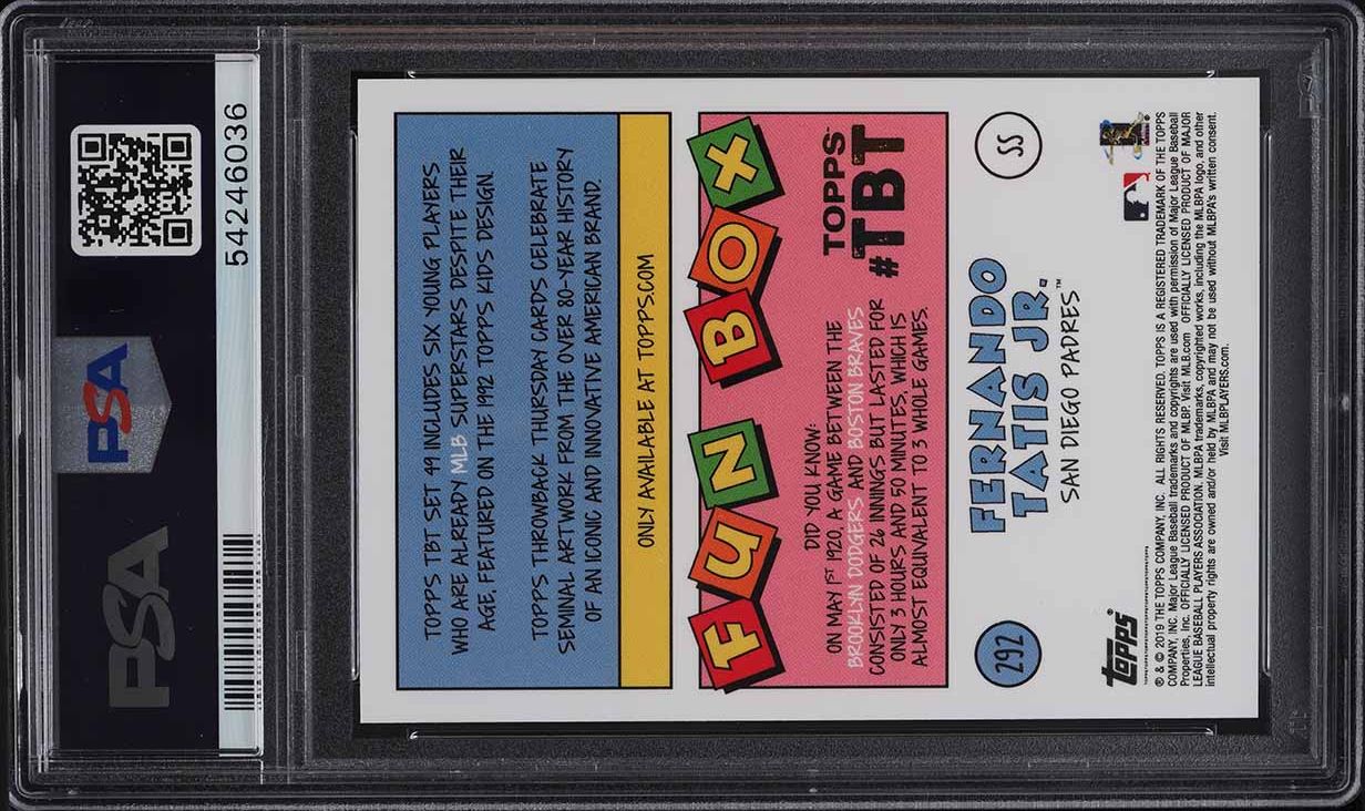 2019 Topps Throwback Thursday Fernando Tatis Jr. ROOKIE RC #292 