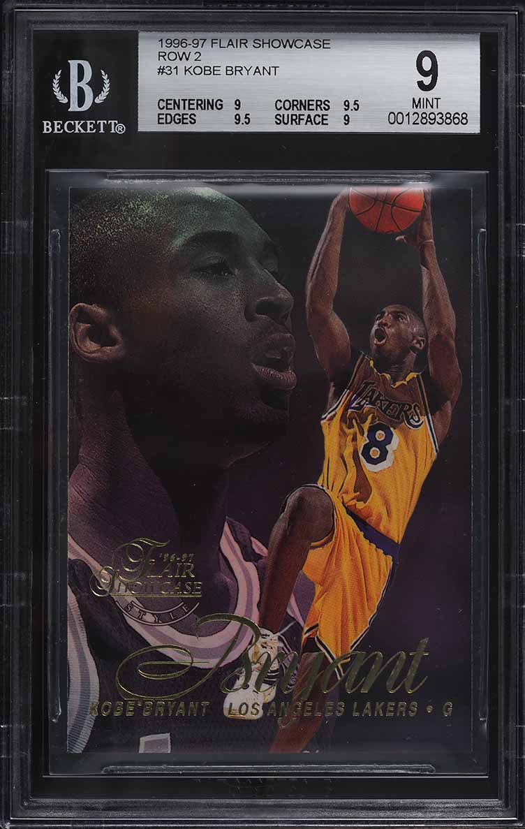 1996 Flair Showcase Row 2 Kobe Bryant ROOKIE #31 BGS 9 MINT