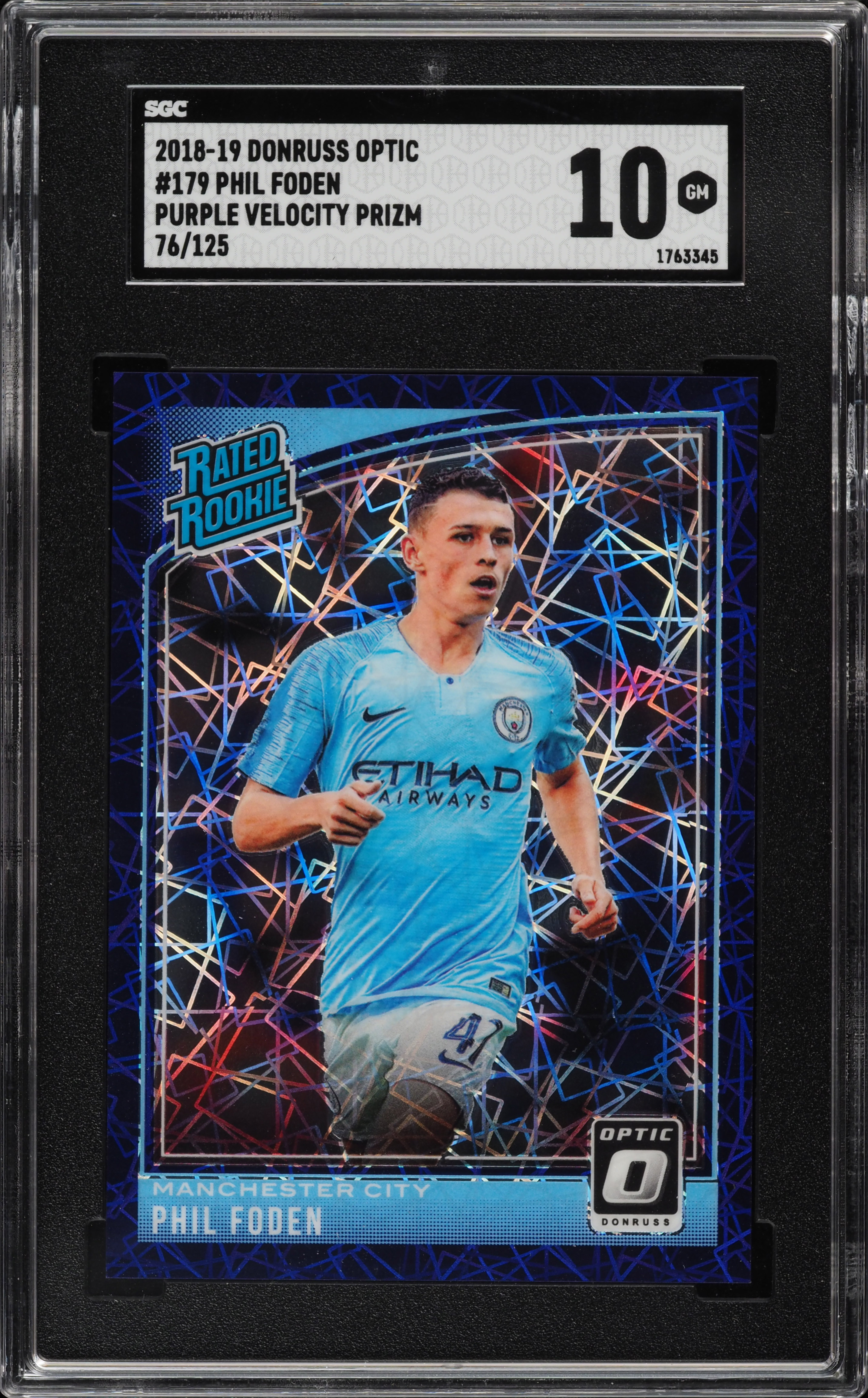 2018 Donruss Optic Purple Velocity Phil Foden ROOKIE RC /125 #179