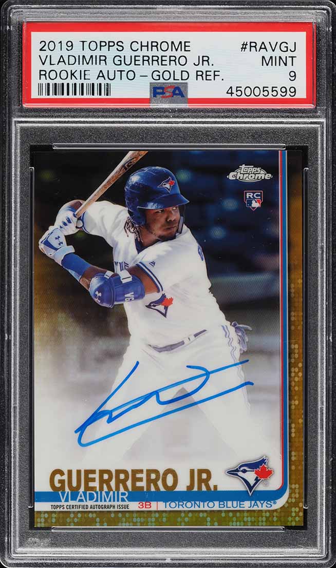 2019 Topps Chrome Gold Refractor Vladimir Guerrero Jr. ROOKIE RC AUTO /50 PSA 9