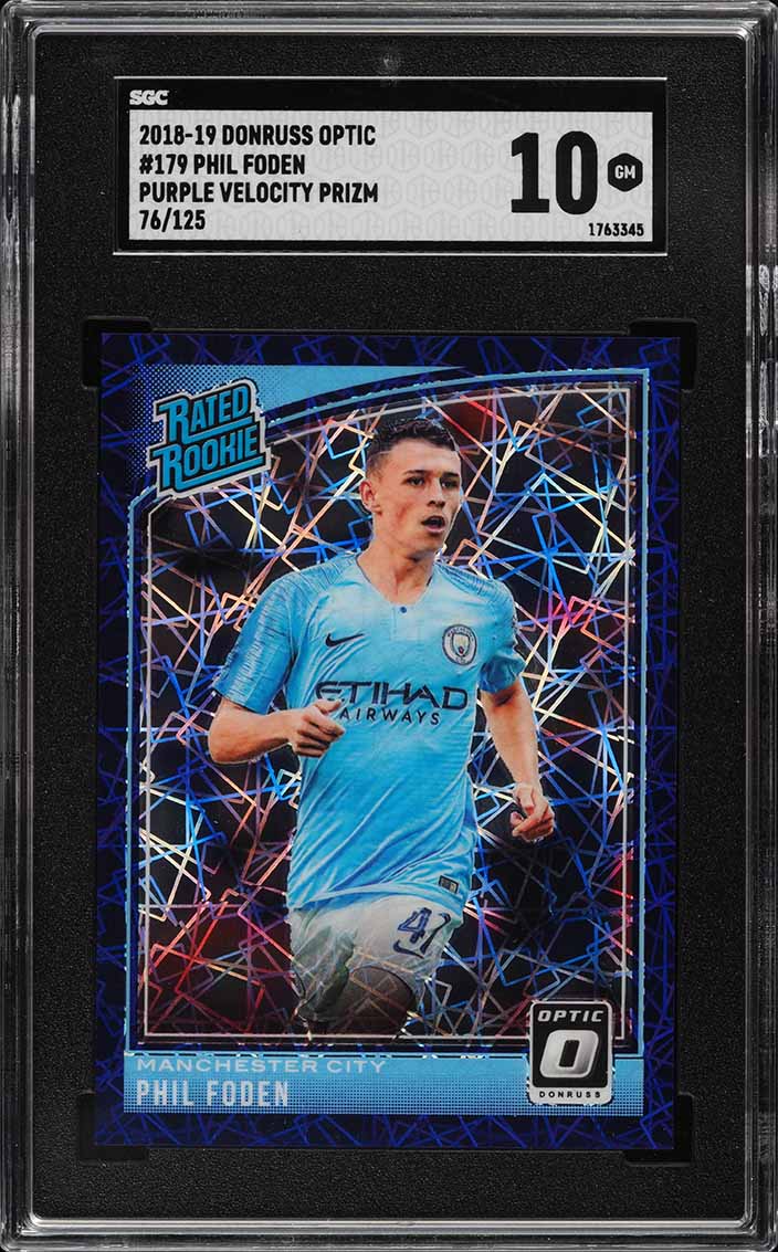 2018 Donruss Optic Purple Velocity Phil Foden ROOKIE RC /125 #179
