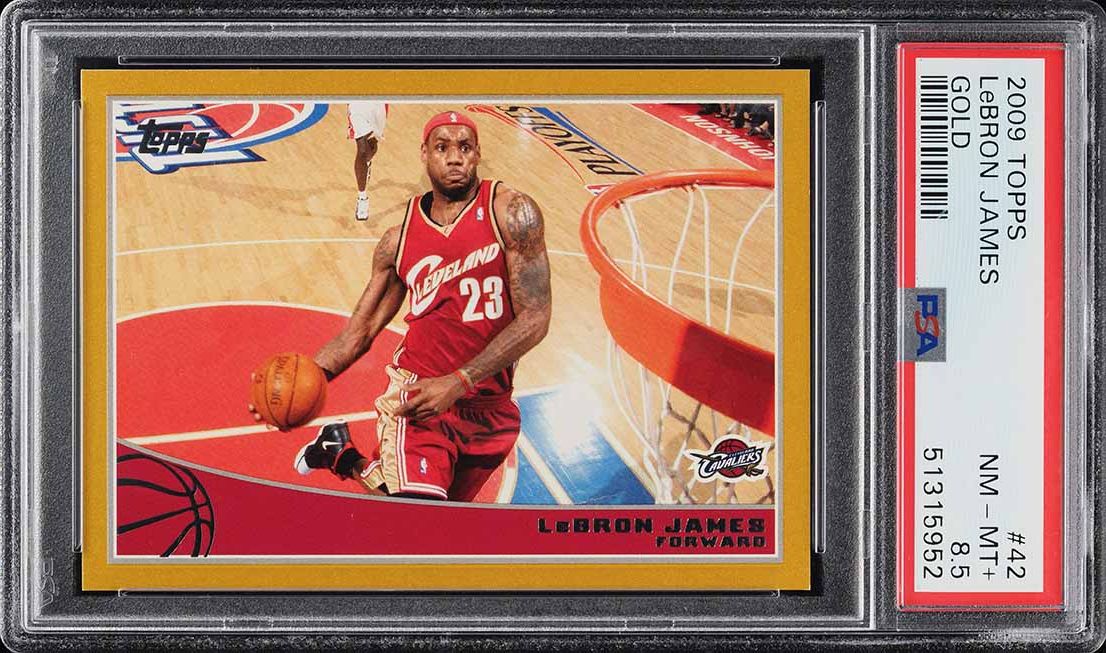 2009 Topps Basketball Gold LeBron James /2009 #42 PSA 8.5 NM-MT+