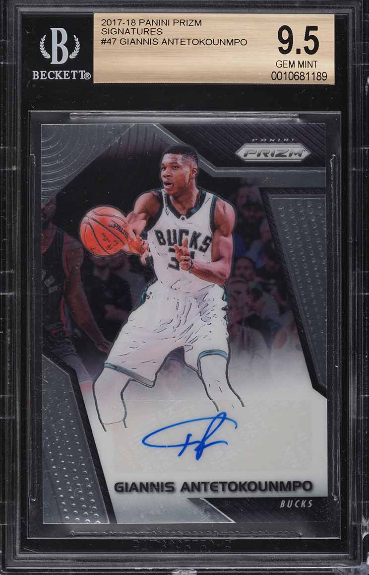 2017 Panini Prizm Signatures Giannis Antetokounmpo AUTO #47 BGS